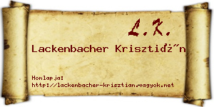 Lackenbacher Krisztián névjegykártya