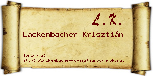 Lackenbacher Krisztián névjegykártya
